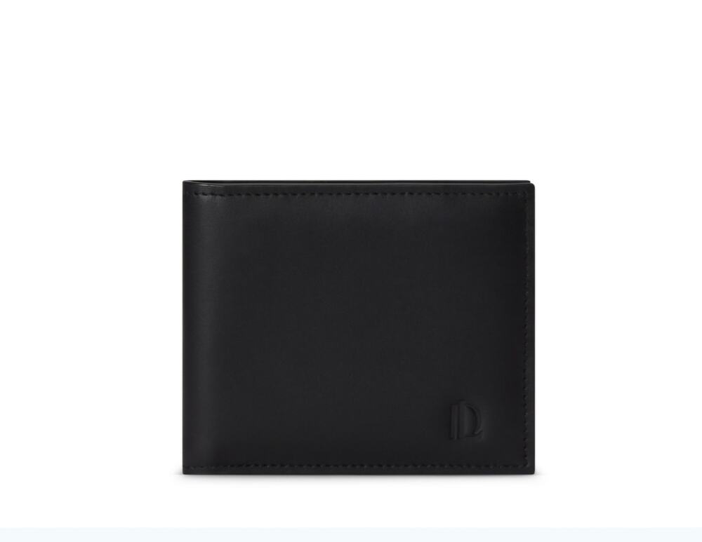 NWT Longvadon 1407 soft leather black short wallet 8CC Noir Profond for women.